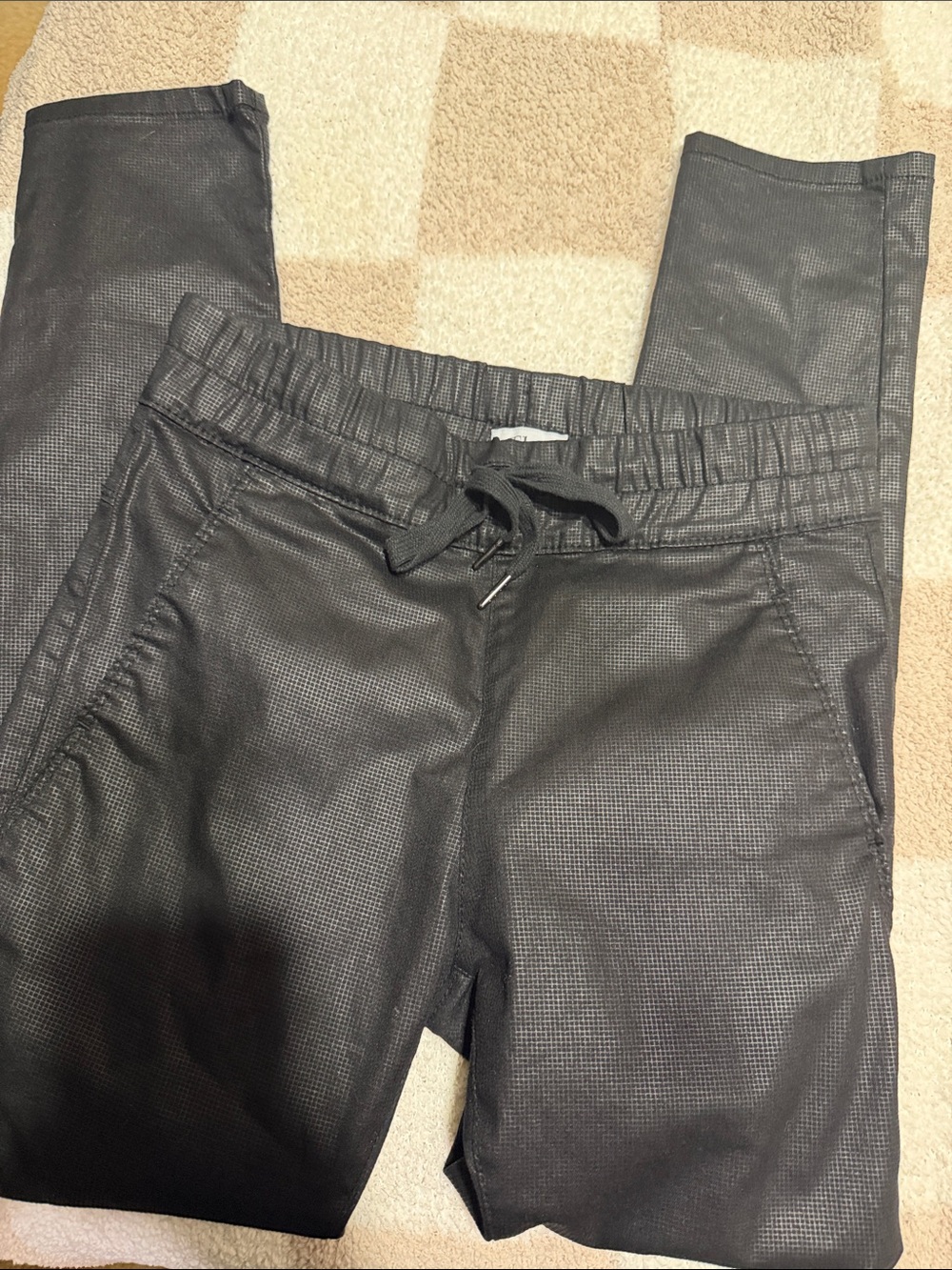FLOG Faux Leather Jogger Pants in Black